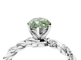 White gold Fancy Green Marquise  Solitaire Twisted Band with Pavé Accents and Four-Prong Setting_24