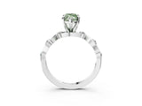 White gold Fancy Green Marquise  Solitaire Twisted Band with Prong Setting 4