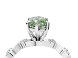 White gold Fancy Green Marquise  Solitaire Twisted Band with Prong Setting 5