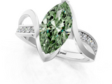 White gold Fancy Green Marquise  Solitaire Twisted Band with Prong Setting_4
