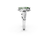 White gold Fancy Green Marquise  Solitaire Twisted Band with Prong Setting_5