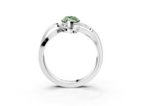 White gold Fancy Green Marquise  Solitaire Twisted Band with Prong Setting_6