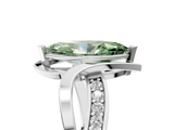 White gold Fancy Green Marquise  Solitaire Twisted Band with Prong Setting_8