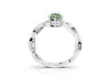 White gold Fancy Green Marquise  Solitaire Twisted Pave Diamond Ring with Four-Prong Setting_183