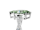 White gold Fancy Green Marquise  Solitaire Twisted Pave Diamond Ring with Four-Prong Setting_185