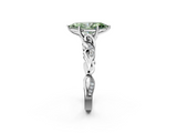 White gold Fancy Green Marquise  Solitaire Vine Band with Milgrain Prong Setting_5