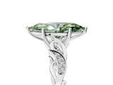 White gold Fancy Green Marquise  Solitaire Vine Band with Milgrain Prong Setting_8