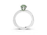 White gold Fancy Green Marquise  Solitaire with Pavé Band and Four-Prong Setting_360
