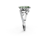 White gold Fancy Green Marquise  Solitaire with Pavé Twist Band and Four-Prong Setting_90