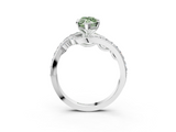 White gold Fancy Green Marquise  Solitaire with Pavé Twist Band and Four-Prong Setting_92