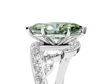 White gold Fancy Green Marquise  Solitaire with Pavé Twist Band and Four-Prong Setting_92