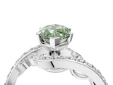 White gold Fancy Green Marquise  Solitaire with Pavé Twist Band and Four-Prong Setting_93
