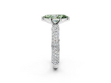 White gold Fancy Green Marquise  Solitaire with Pave Band and Four-Prong Setting_5