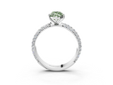 White gold Fancy Green Marquise  Solitaire with Pave Band and Four-Prong Setting_6