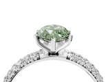 White gold Fancy Green Marquise  Solitaire with Pave Band and Four-Prong Setting_7
