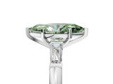 White gold Fancy Green Marquise  Solitaire with Tapered Baguette Side Stones on a Classic Band with Four-Prong Setting_60