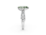 White gold Fancy Green Marquise  Three-Stone Diamond Ring with Pavé Split Shank and Four-Prong Setting_81