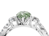 White gold Fancy Green Marquise  Three-Stone Diamond Ring with Pavé Split Shank and Four-Prong Setting_83