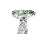 White gold Fancy Green Marquise  Three-Stone Diamond Ring with Pavé Split Shank and Four-Prong Setting_84