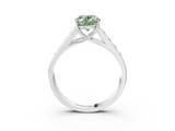 White gold Fancy Green Oval  Brilliant Channel-Set Solitaire Ring with Four-Prong Setting_23