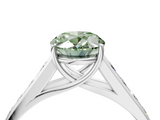White gold Fancy Green Oval  Brilliant Channel-Set Solitaire Ring with Four-Prong Setting_24