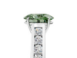 White gold Fancy Green Oval  Brilliant Channel-Set Solitaire Ring with Four-Prong Setting_25