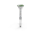 White gold Fancy Green Oval  Brilliant Cut Diamond Engagement Ring with Pavé Band and Four-Prong Setting_51