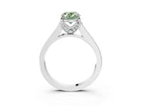 White gold Fancy Green Oval  Brilliant Cut Diamond Engagement Ring with Pavé Band and Four-Prong Setting_52
