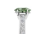 White gold Fancy Green Oval  Brilliant Cut Diamond Engagement Ring with Pavé Band and Four-Prong Setting_54