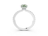 White gold Fancy Green Oval  Brilliant Pavé Band Solitaire with Four-Prong Setting_44