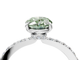 White gold Fancy Green Oval  Brilliant Pavé Band Solitaire with Four-Prong Setting_45