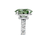 White gold Fancy Green Oval  Brilliant Pavé Band Solitaire with Four-Prong Setting_46