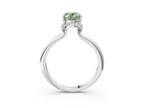White gold Fancy Green Oval  Brilliant Solitaire Engagement Ring with Six-Prong Setting and Classic Band_22