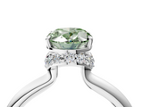 White gold Fancy Green Oval  Brilliant Solitaire Engagement Ring with Six-Prong Setting and Classic Band_24