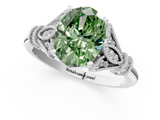 White gold Fancy Green Oval  Brilliant Solitaire with Pave Band and Four-Prong Setting_21