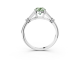 White gold Fancy Green Oval  Brilliant Solitaire with Pave Band and Four-Prong Setting_23
