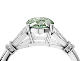 White gold Fancy Green Oval  Brilliant Solitaire with Pave Band and Four-Prong Setting_24