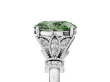 White gold Fancy Green Oval  Brilliant Solitaire with Pave Band and Four-Prong Setting_25