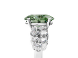 White gold Fancy Green Oval  Cluster Diamond Engagement Ring with Pavé Band and Four-Prong Setting_62