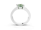White gold Fancy Green Oval Cut Brilliant Channel-Set Diamond Ring with Bezel Prong Setting_3