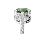 White gold Fancy Green Oval  Cut Cathedral Pave Diamond Engagement Ring with Six-Prong Setting_37