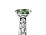 White gold Fancy Green Oval  Cut Channel Set Diamond Engagement Ring with Four-Prong Setting_257