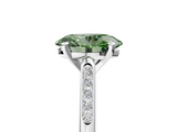 White gold Fancy Green Oval  Cut Channel Set Solitaire Engagement Ring with Four-Prong Setting_237