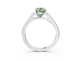 White gold Fancy Green Oval  Cut Channel Set Solitaire Engagement Ring with Four-Prong Setting_239