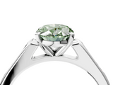 White gold Fancy Green Oval  Cut Channel Set Solitaire Engagement Ring with Four-Prong Setting_240