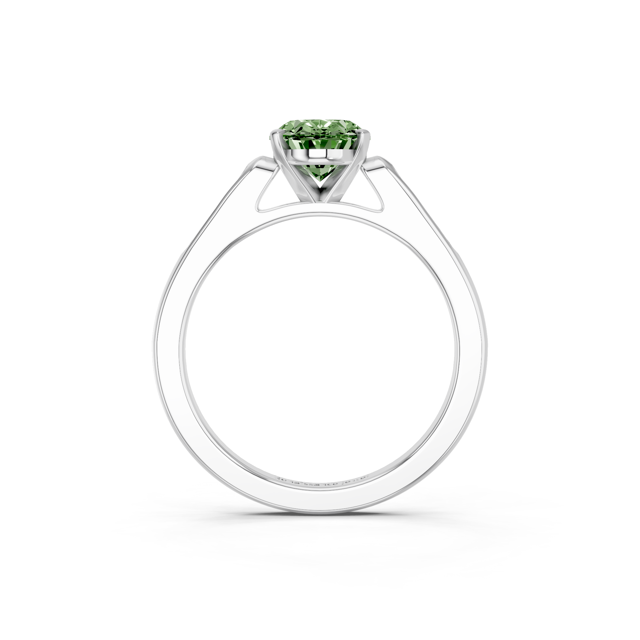 White gold Fancy Green Oval  Cut Channel Set Solitaire Engagement Ring with Four-Prong Setting_79