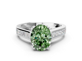 White gold Fancy Green Oval  Cut Channel Set Solitaire Engagement Ring with Prong Setting_20