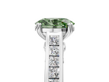 White gold Fancy Green Oval  Cut Channel Set Solitaire Engagement Ring with Prong Setting_25