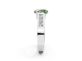 White gold Fancy Green Oval Cut Cut Channel Set Solitaire Ring with Four-Prong Setting_14