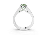 White gold Fancy Green Oval Cut Cut Channel Set Solitaire Ring with Four-Prong Setting_15